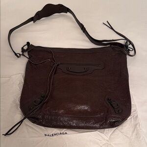 NWT Balenciaga Arena Leather Crossbody Messenger Bag Brown